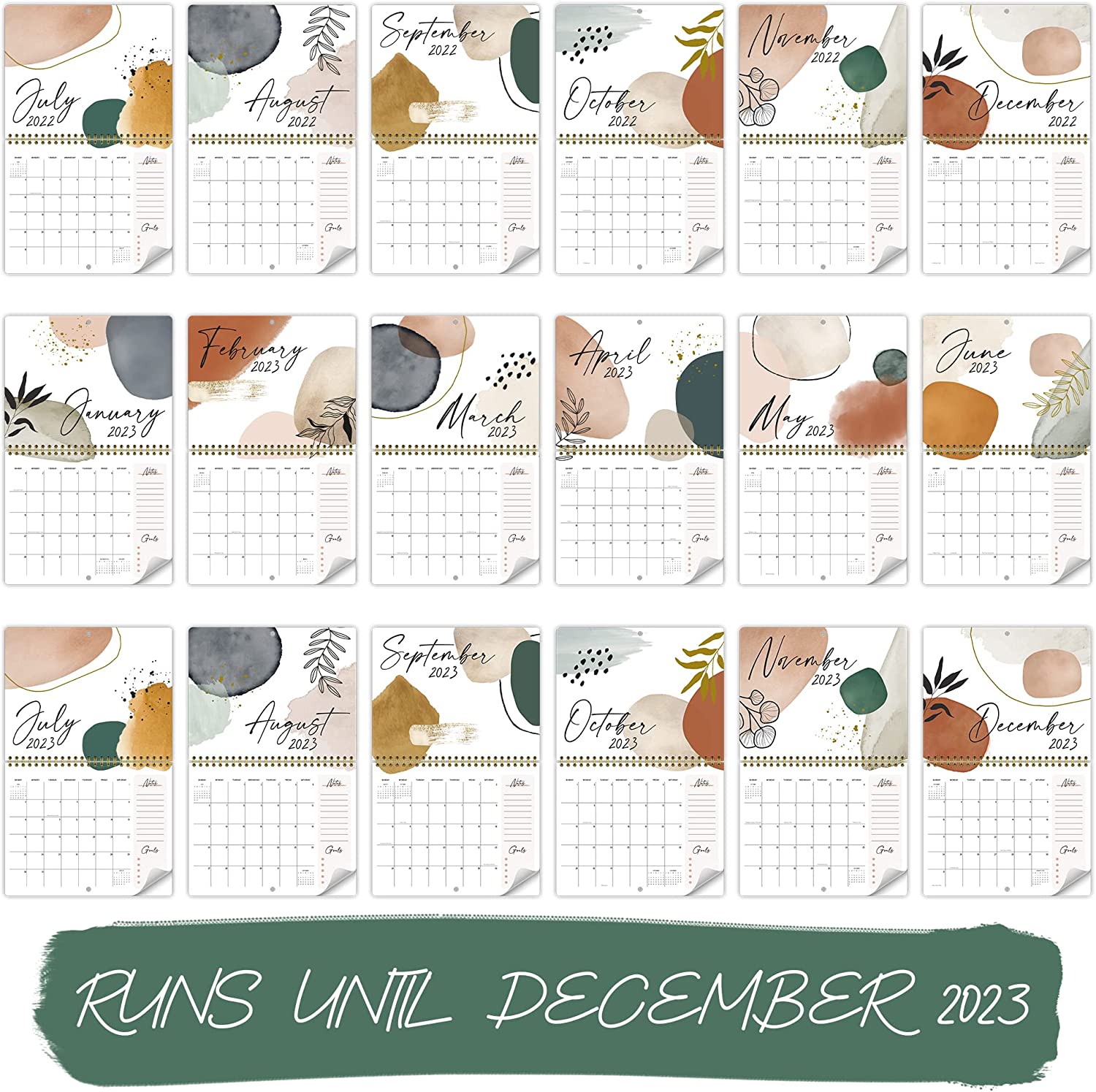 Aesthetic Wall Calendar in Abstract Art Design - Runs Until December 2023 - The Perfect Monthly Calendar for Easy Planning - Incl. 2022 - Image 6